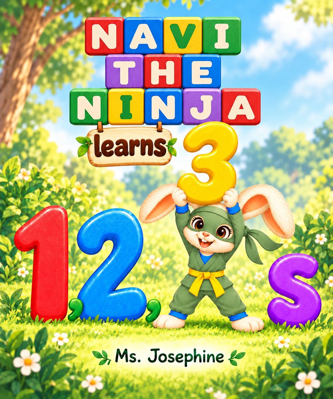 Navi the Ninja Learns 123s book by Ms. Josephine.